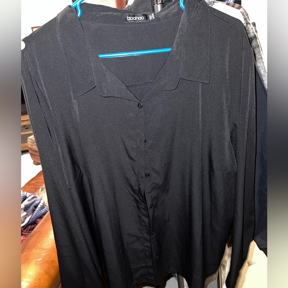 Black button-down shirt